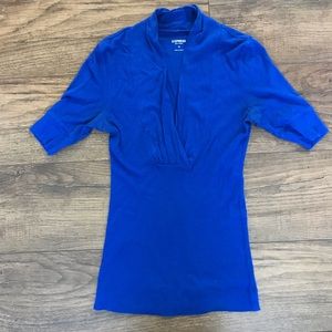 Express Royal Blue 3/4 Length Dress Shirt